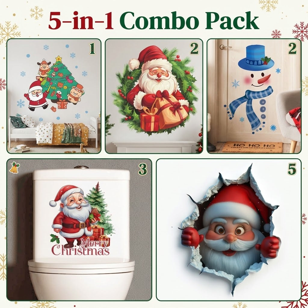 🎄Pre‑Christmas Sale｜Buy One, Get One FREE! Christmas Sale 50% OFF🎅 Creative Christmas Wall Stickers for Home Decoration