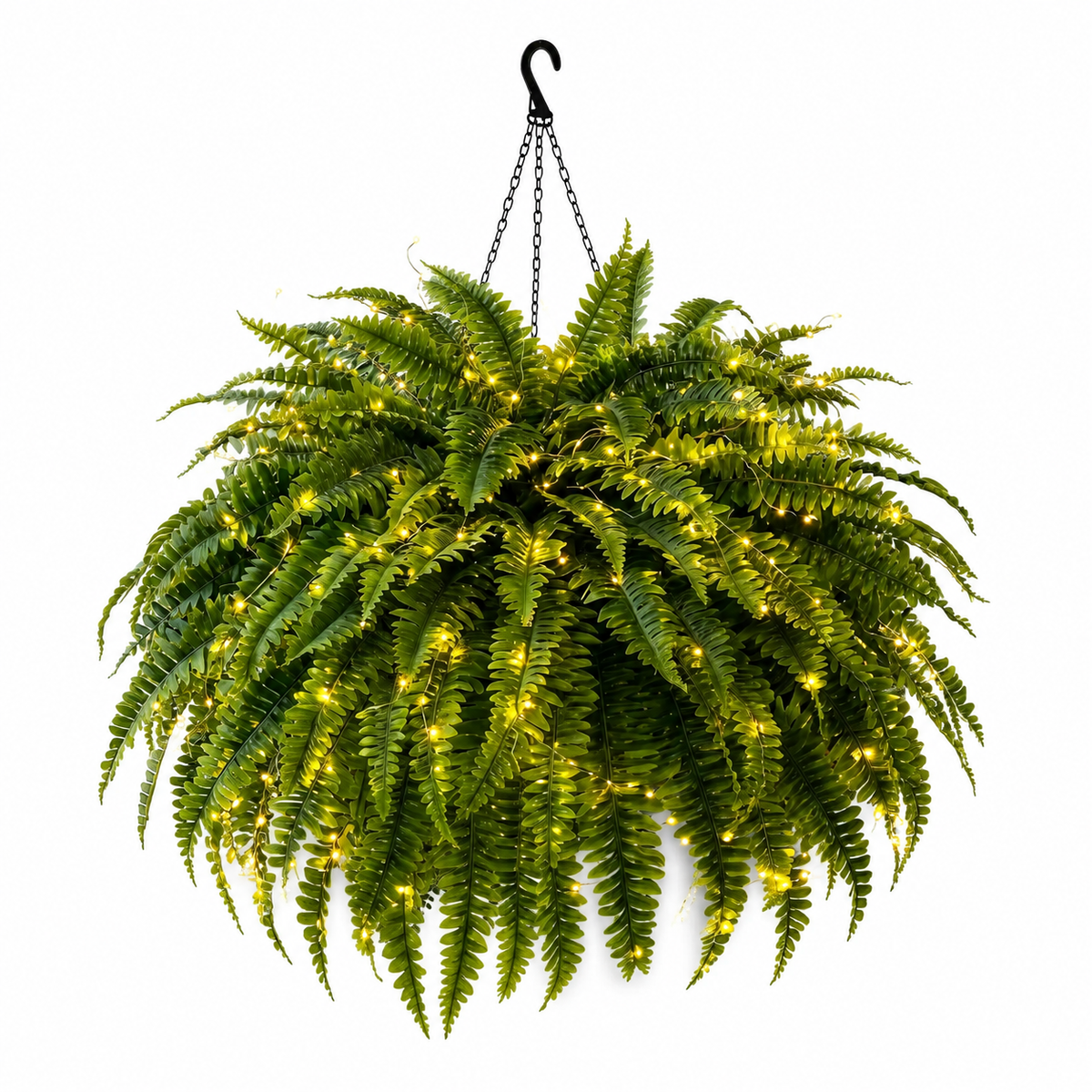 🌿✨ Glowing Boston Ferns with Lights – Zero Watering, Zero Maintenance