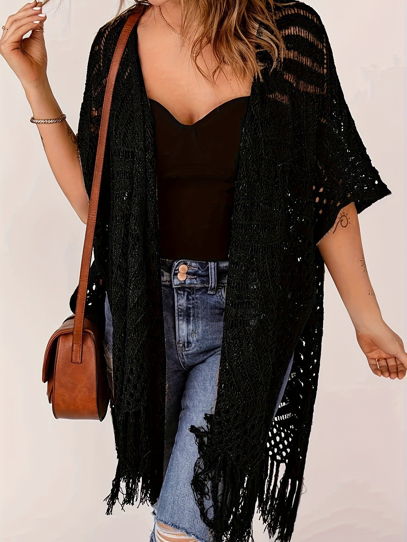 🔥New Year Sale🔥Sunscreen knitted tassel bikini cover-up