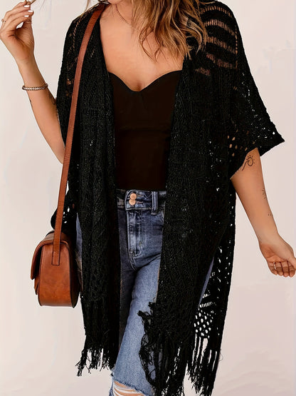 🔥New Year Sale🔥Sunscreen knitted tassel bikini cover-up