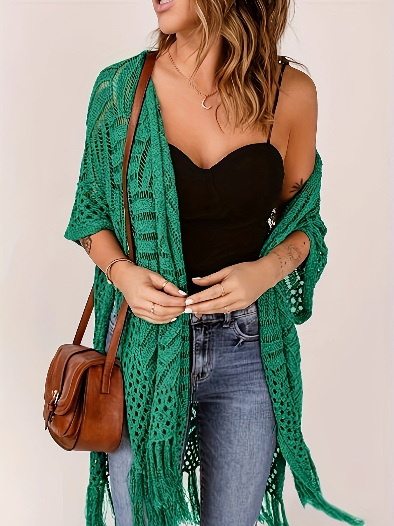 🔥New Year Sale🔥Sunscreen knitted tassel bikini cover-up