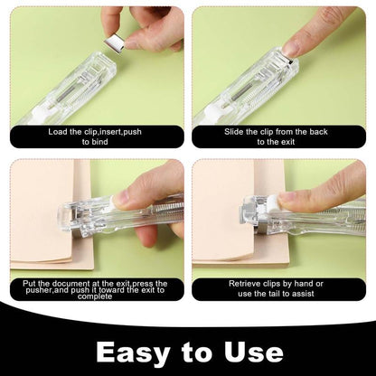 🔥50% OFF✨Portable Binder Clip Stapler - Includes 50 reusable clips