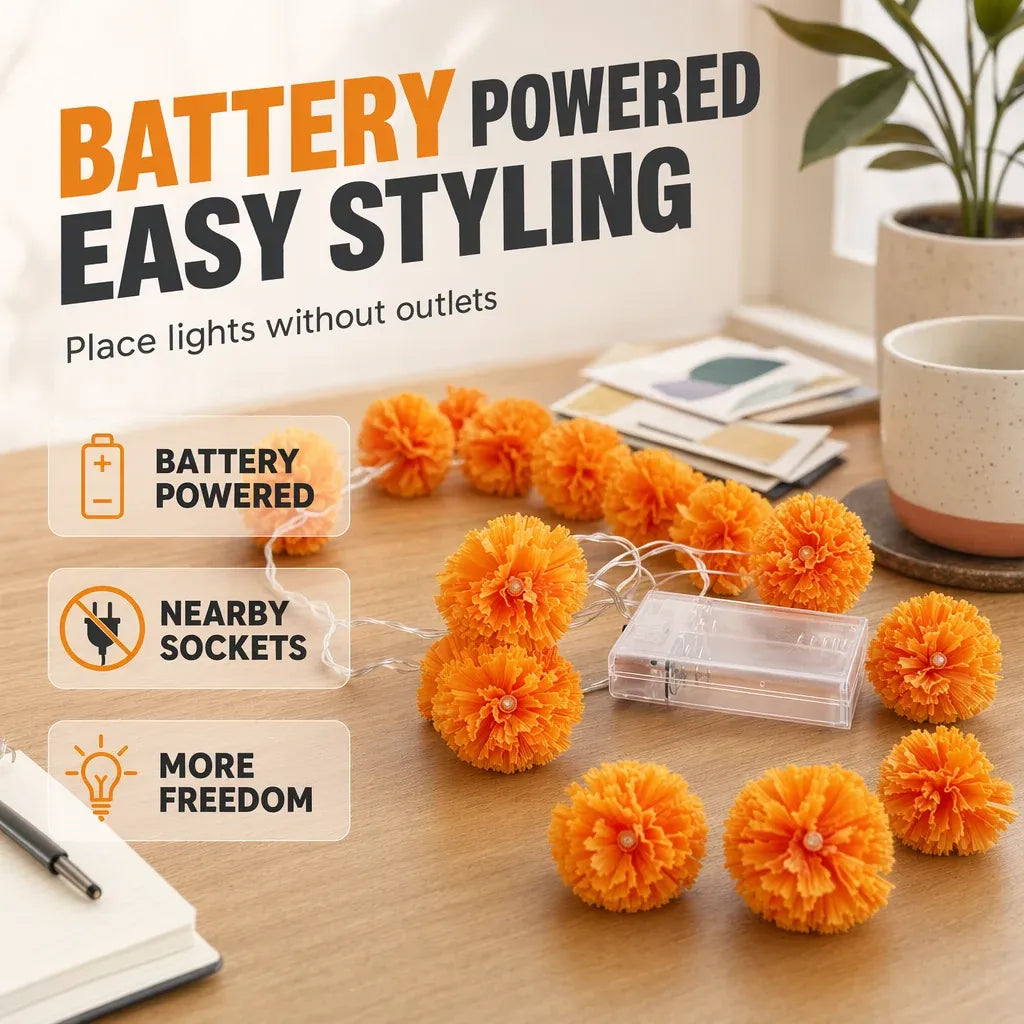 🌼Last Day Special Offer🎃Artificial Marigold LED String Lights