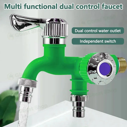 💧Dual Outlet Washing Machine Plastic Faucet 1 In 2 Out Water Plastic Tap