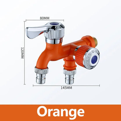 💧Dual Outlet Washing Machine Plastic Faucet 1 In 2 Out Water Plastic Tap
