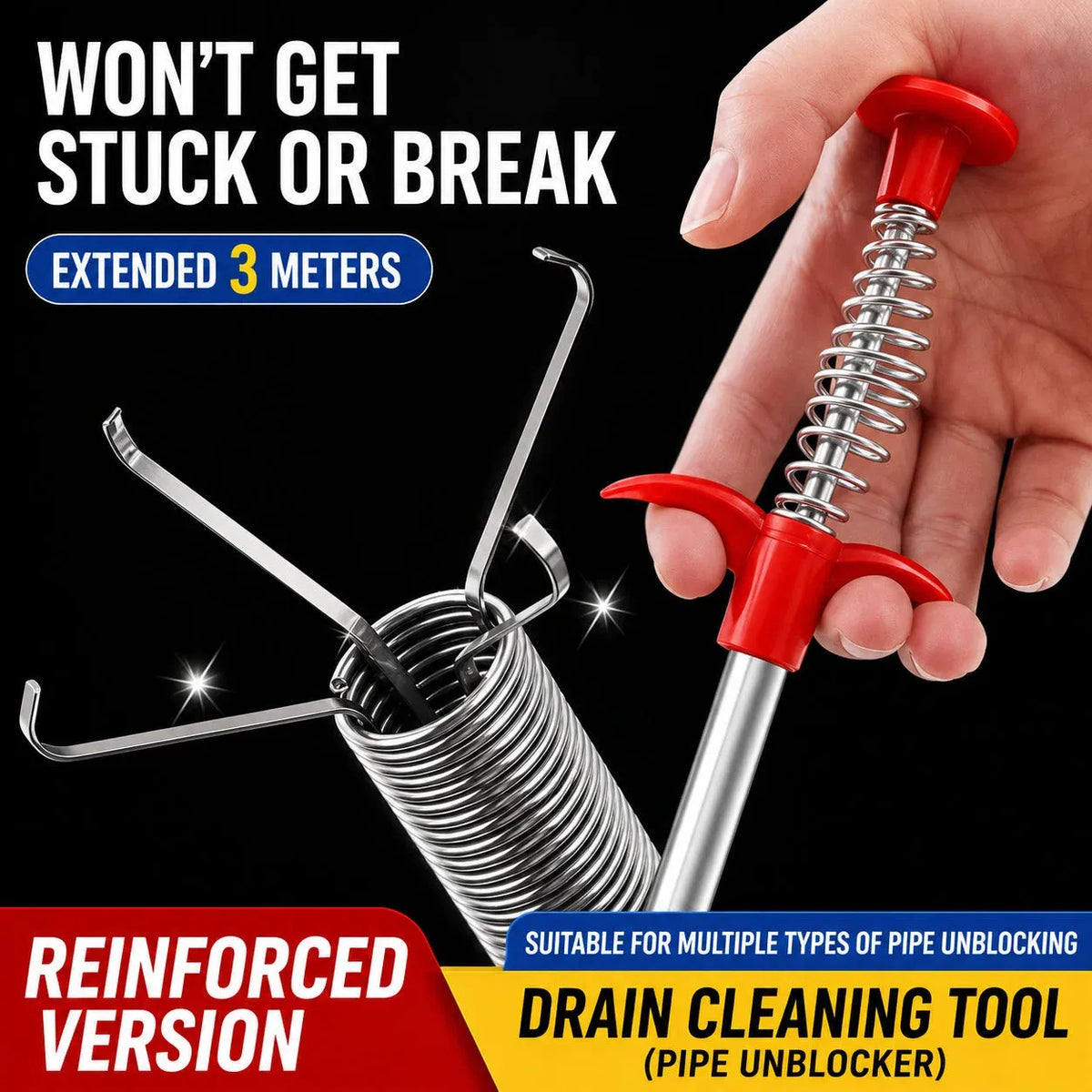 🔥50% off – a hit with German families：Professional Drain Cleaning Tool for Unclogging Kitchen Sinks