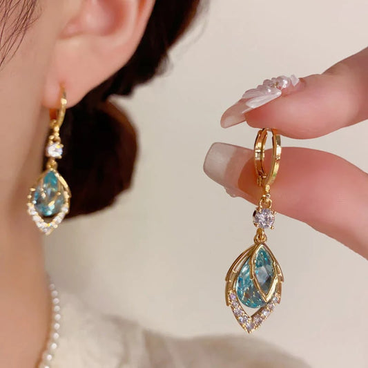 ⏳2026 Luxury Collection ⏰Sky Blue Drop Dangle Hoop Earrings💧💍
