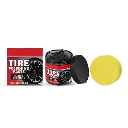 ✨ Tire Shine Balm with Sponge – Deep Black Tire Finish