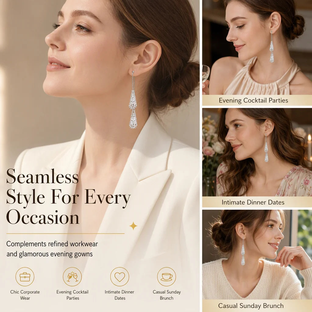 👂50%OFF❣️Women's Gold Plated Elegant Drop Earrings👂