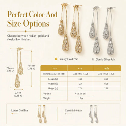 👂50%OFF❣️Women's Gold Plated Elegant Drop Earrings👂