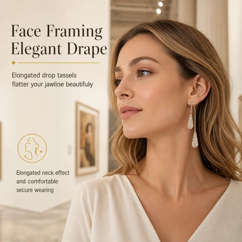 👂50%OFF❣️Women's Gold Plated Elegant Drop Earrings👂