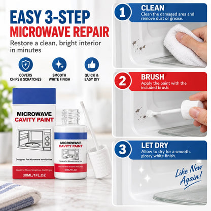 🍽️🔥White coating for microwave oven interiors (includes brush)
