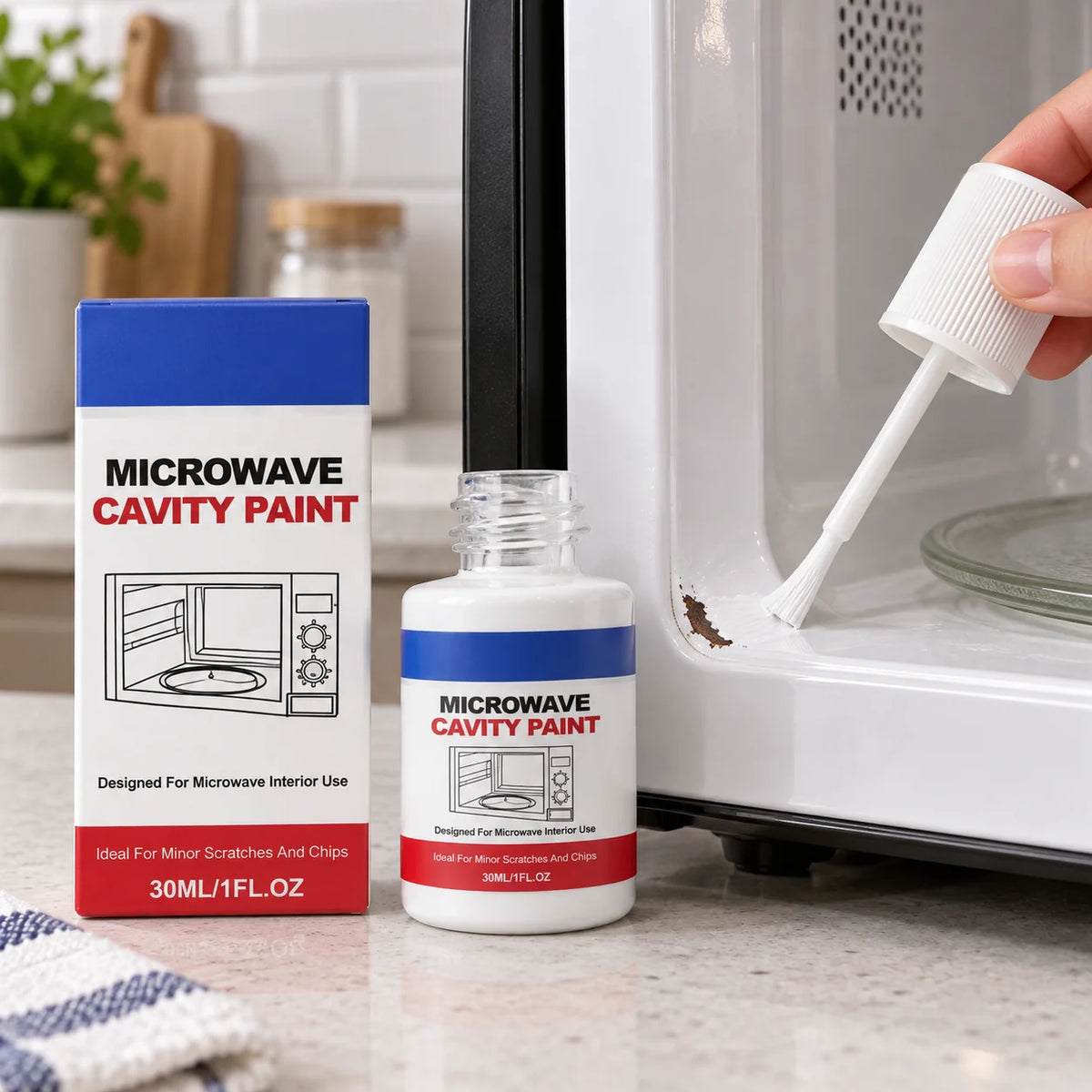 🍽️🔥White coating for microwave oven interiors (includes brush)