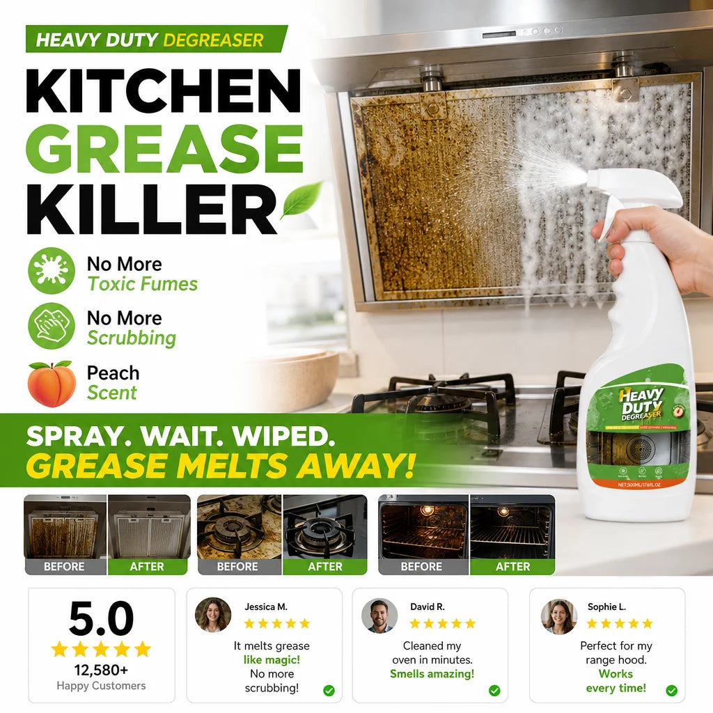 ⏳Buy one get one free for a limited time⏰💞50K+ SOLD!🏆Heavy Duty Kitchen Degreaser Spray