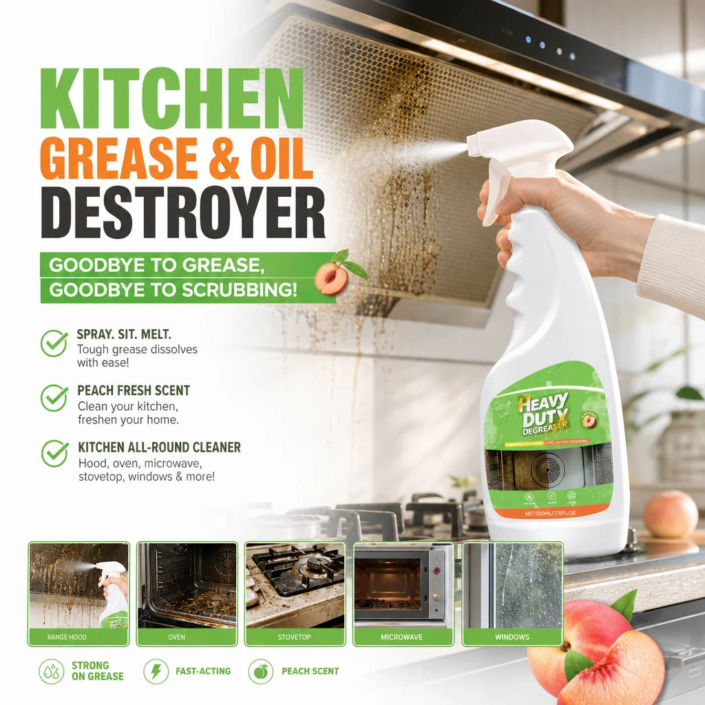 ⏳Buy one get one free for a limited time⏰💞50K+ SOLD!🏆Heavy Duty Kitchen Degreaser Spray