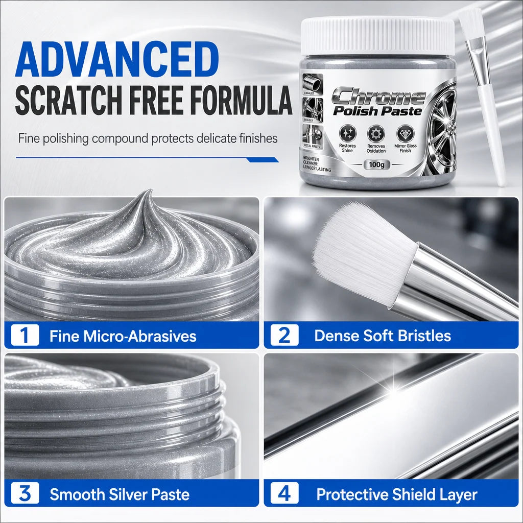 ✨Buy 1 get 1 free🚗Metal Chrome Polish & Restorer Paste with Brush
