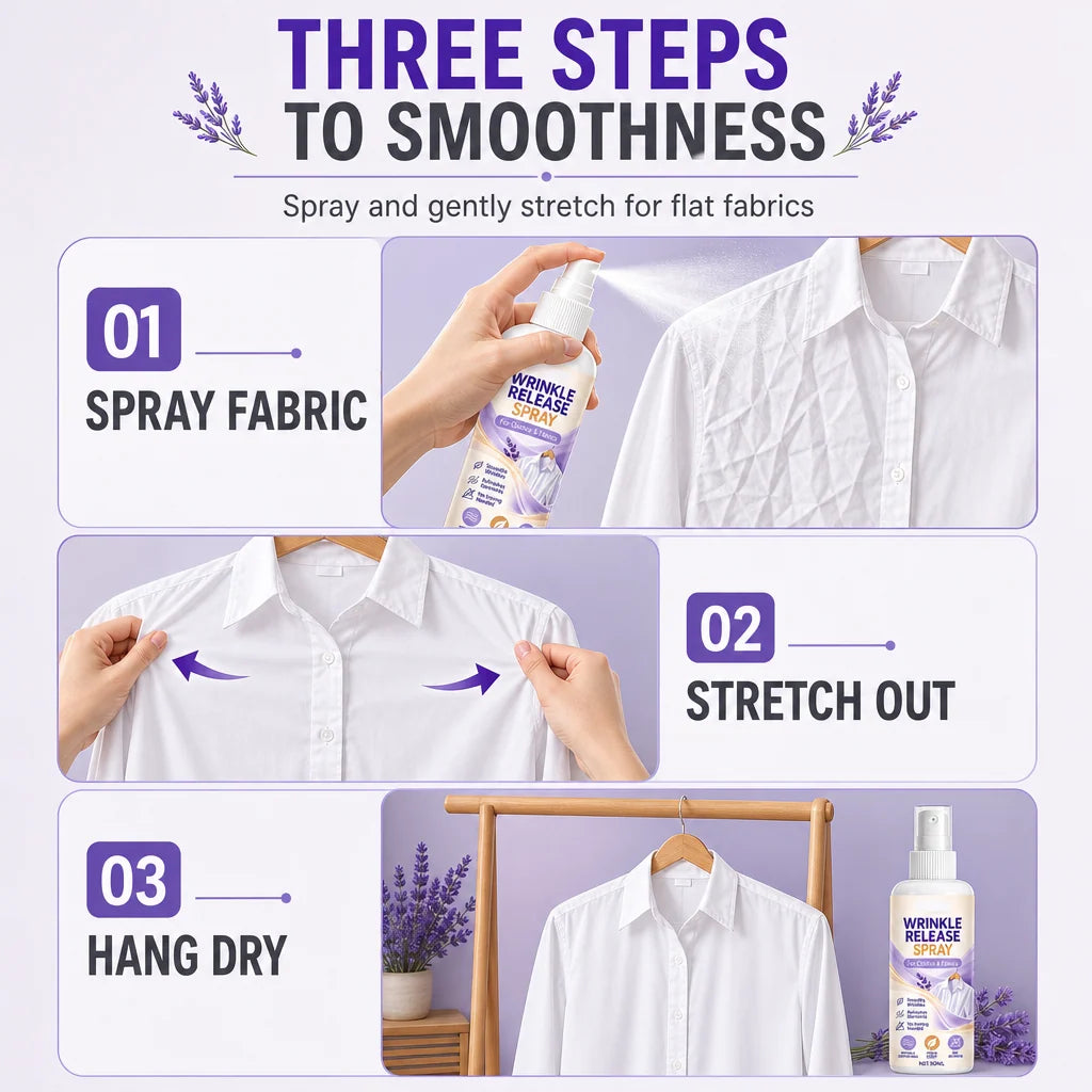 💕Buy 1 Get 1 Free🎁👗Clothing Wrinkle Release Spray No Ironing Clothing Remover Spray