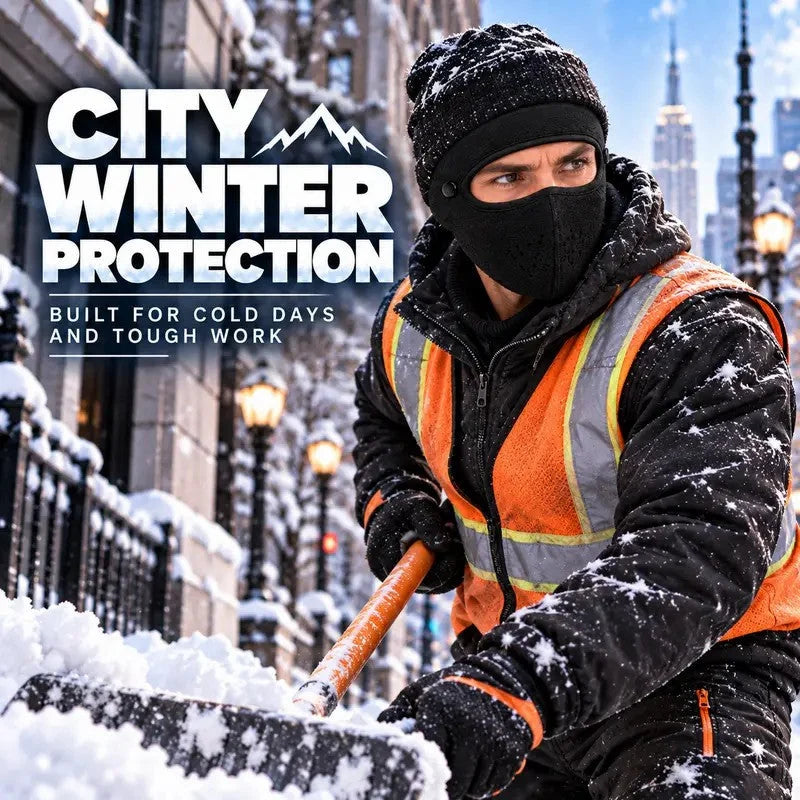 🥽 Winter Full-Face Protective Mask (with Detachable Goggles) – Windproof, Warm, and Fleece-Lined