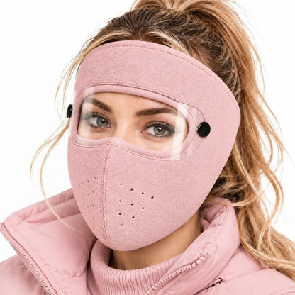 🥽 Winter Full-Face Protective Mask (with Detachable Goggles) – Windproof, Warm, and Fleece-Lined