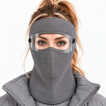 🥽 Winter Full-Face Protective Mask (with Detachable Goggles) – Windproof, Warm, and Fleece-Lined