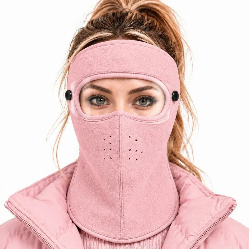 🥽 Winter Full-Face Protective Mask (with Detachable Goggles) – Windproof, Warm, and Fleece-Lined