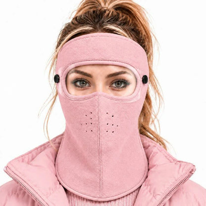 🥽 Winter Full-Face Protective Mask (with Detachable Goggles) – Windproof, Warm, and Fleece-Lined