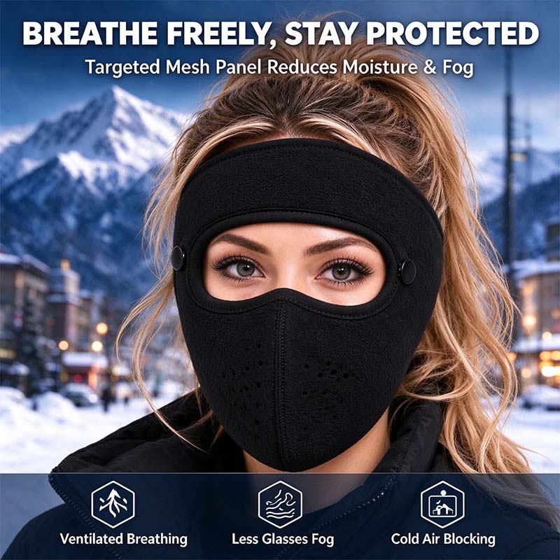 🥽 Winter Full-Face Protective Mask (with Detachable Goggles) – Windproof, Warm, and Fleece-Lined