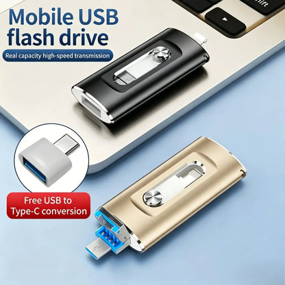 🔥LAST DAY SALE-50% OFF🎁 Portable 3-in-1 USB Flash Drive – Fast Photo Backup & Extra Storage for Phone, Tablet & Computer-RH