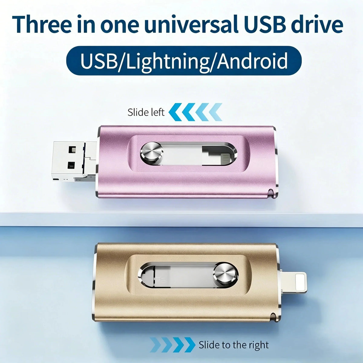 🔥LAST DAY SALE-50% OFF🎁 Portable 3-in-1 USB Flash Drive – Fast Photo Backup & Extra Storage for Phone, Tablet & Computer-RH