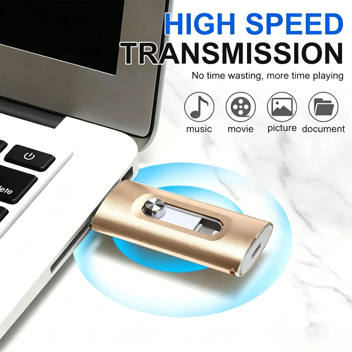 🔥LAST DAY SALE-50% OFF🎁 Portable 3-in-1 USB Flash Drive – Fast Photo Backup & Extra Storage for Phone, Tablet & Computer-RH
