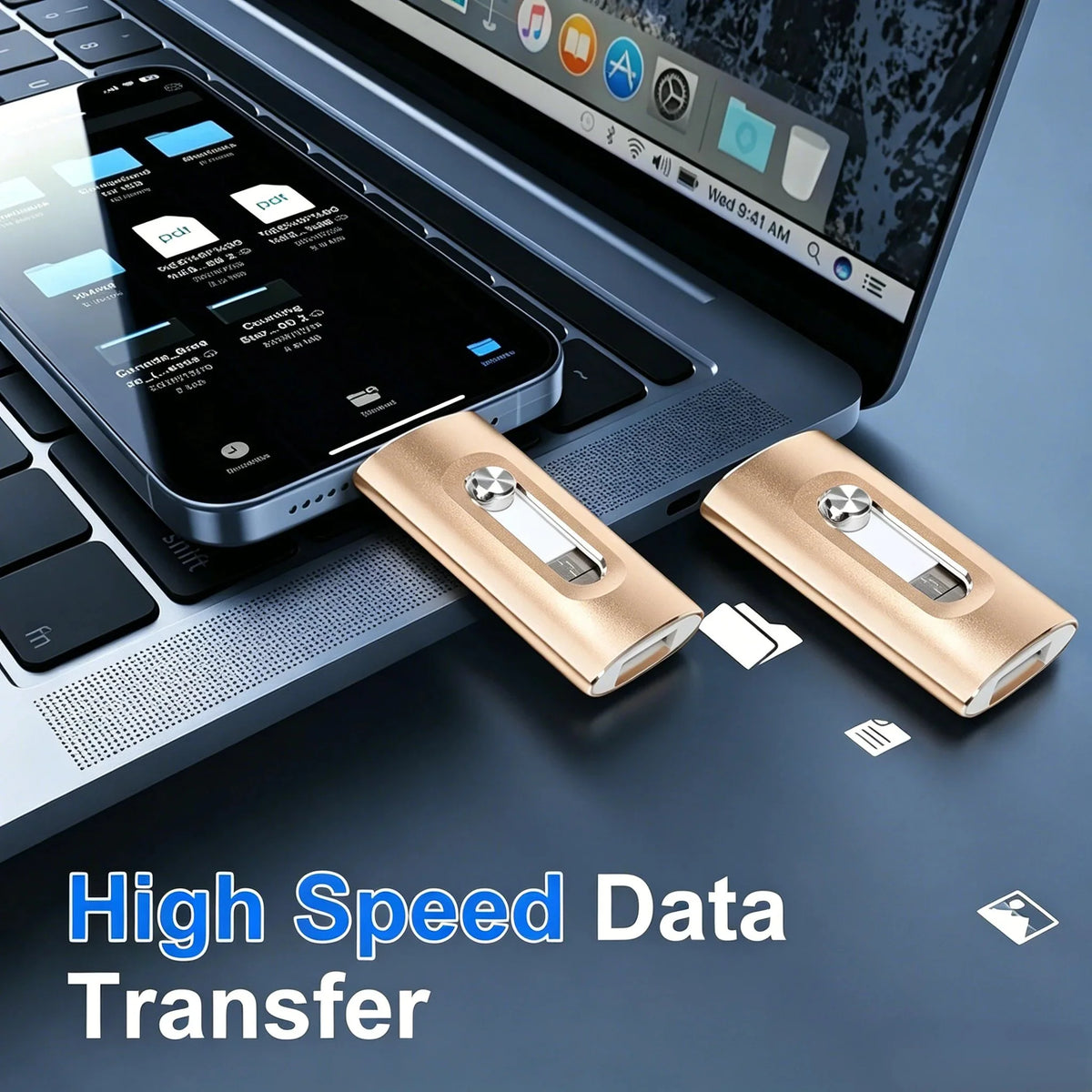 🔥LAST DAY SALE-50% OFF🎁 Portable 3-in-1 USB Flash Drive – Fast Photo Backup & Extra Storage for Phone, Tablet & Computer-RH