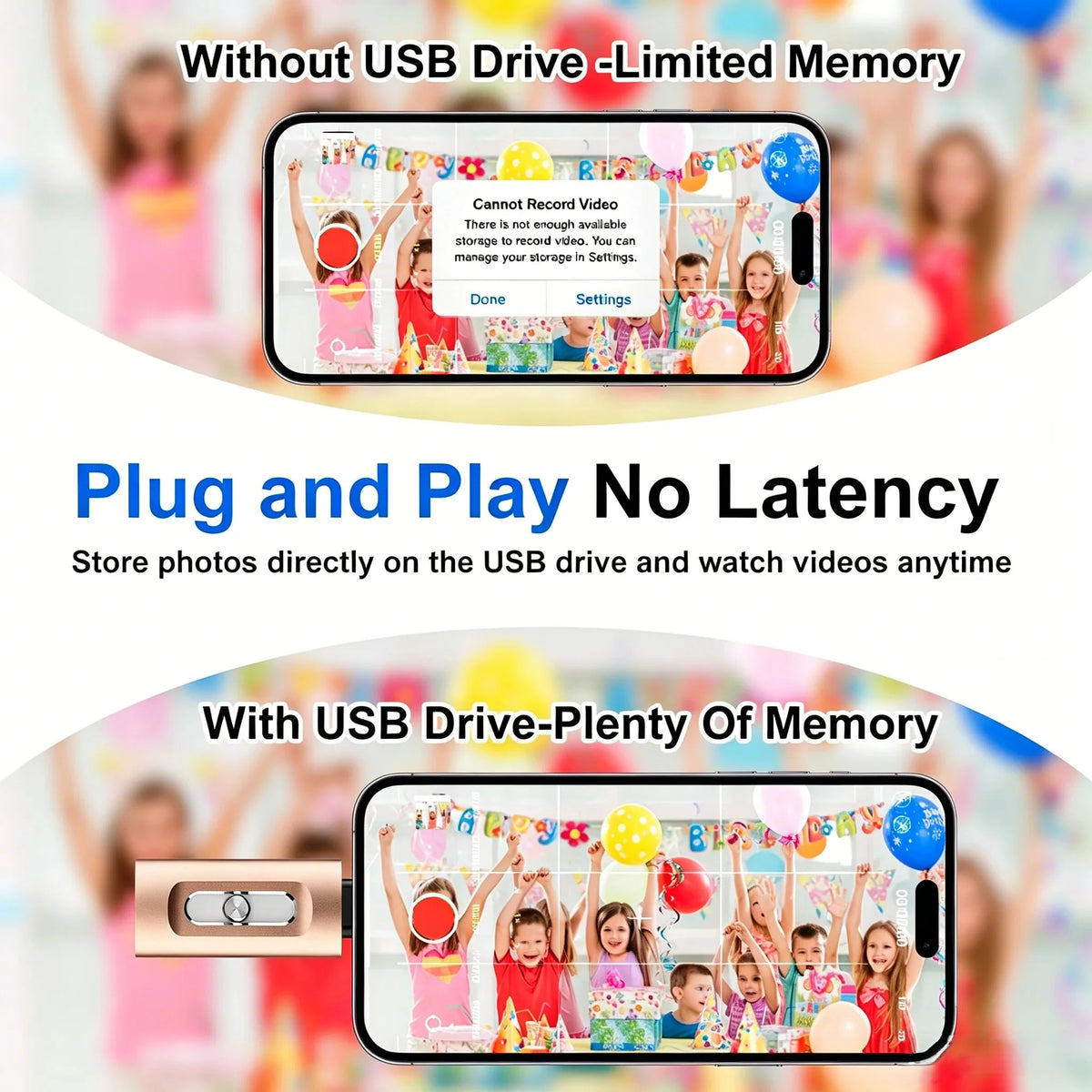 🔥LAST DAY SALE-50% OFF🎁 Portable 3-in-1 USB Flash Drive – Fast Photo Backup & Extra Storage for Phone, Tablet & Computer-RH