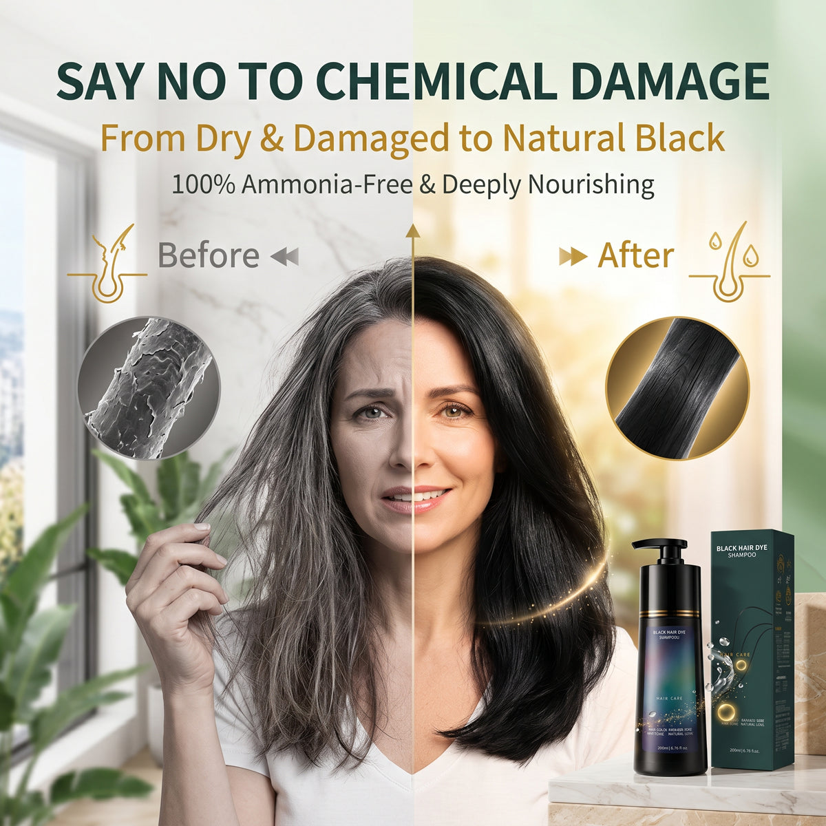 Amazon's best-selling hair dye: a black cap white hair dye, plant-based bubble hair dye, no need to bleach, does not stain the scalp