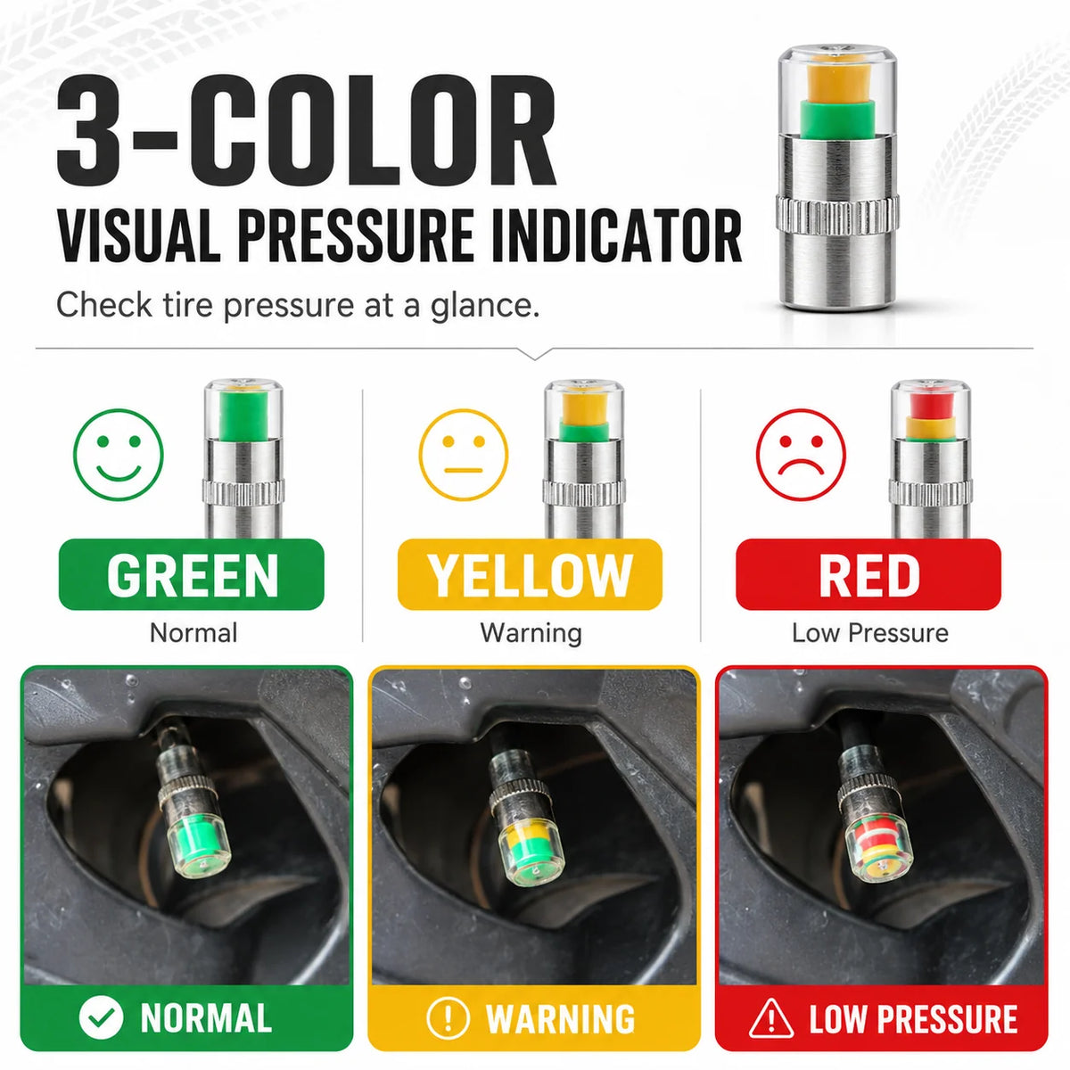 💕buy 1 Get 1 Free🚗🛠️4 PCS Car Tire Pressure Monitor Valve- tire valve stem caps