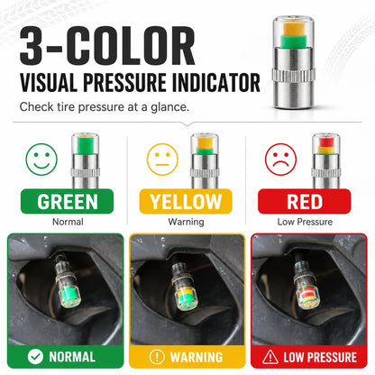 ⏳Buy one get one free for a limited time⏰4 PCS Car Tire Pressure Monitor Valve- tire valve stem caps🚗🛠️