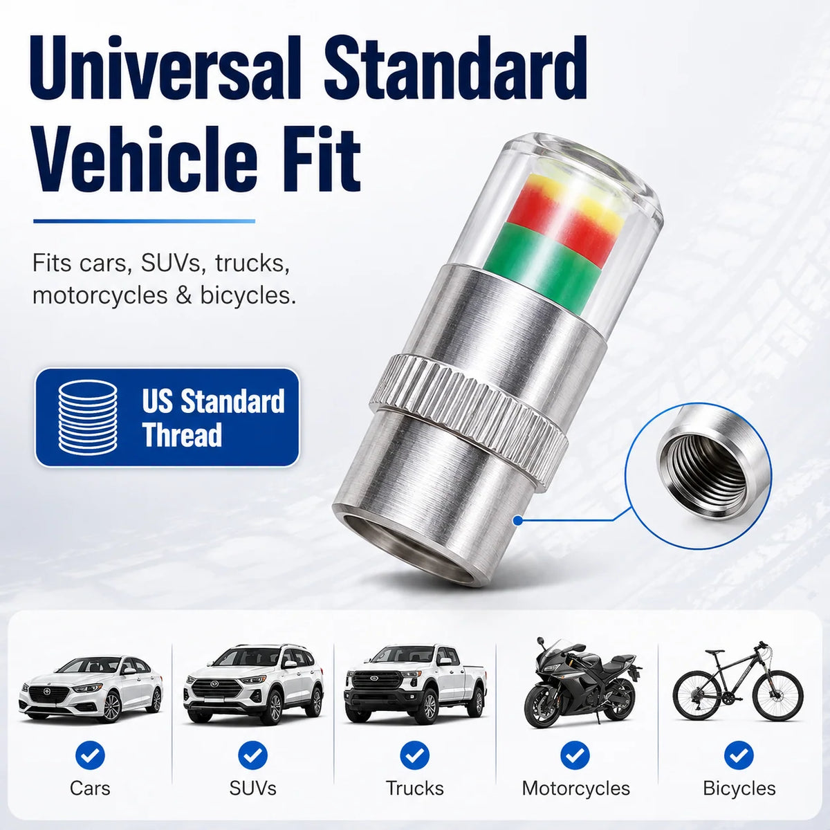 💕buy 1 Get 1 Free🚗🛠️4 PCS Car Tire Pressure Monitor Valve- tire valve stem caps