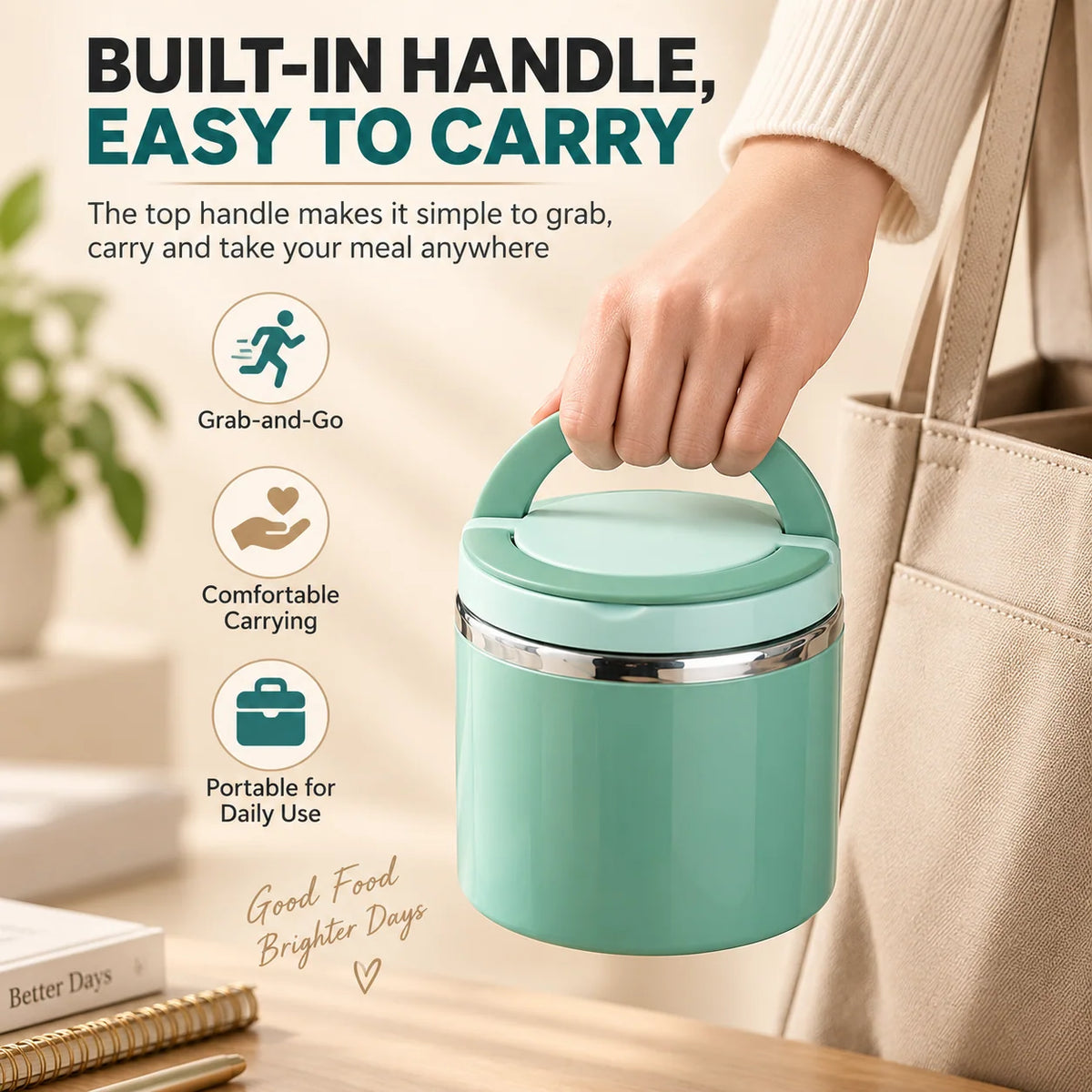 ⚡Limited-time 50%OFF🍛Insulated Stainless Steel Lunch Container with Carry Handle