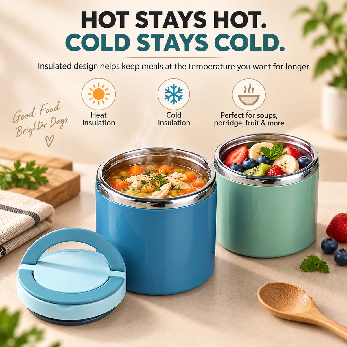 ⚡Limited-time 50%OFF🍛Insulated Stainless Steel Lunch Container with Carry Handle