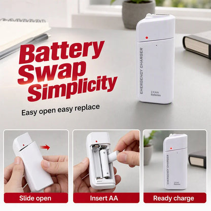 🔋 Portable emergency mobile phone charger ⚡ powered by AA batteries