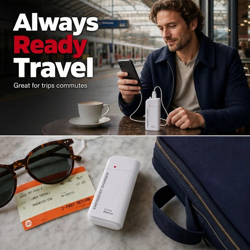 🔋 Portable emergency mobile phone charger ⚡ powered by AA batteries