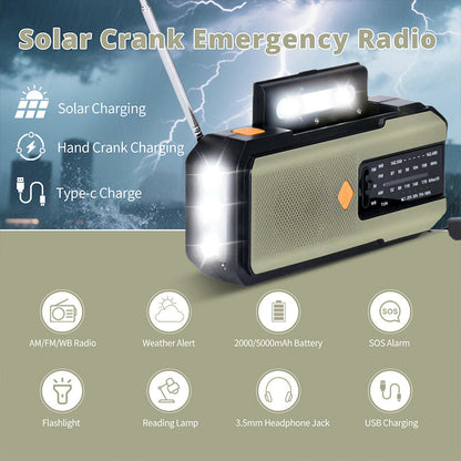 Limited-time half-price offer|Solar Hand-Crank Emergency Weather Radio