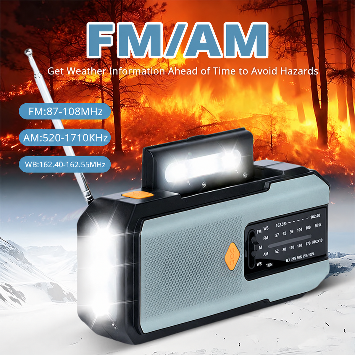 Limited-time half-price offer|Solar Hand-Crank Emergency Weather Radio