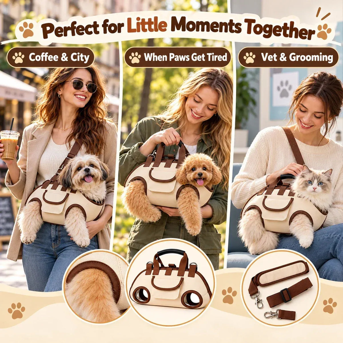 🐾✨Hands-Free Pet Sling & Harness Carrier