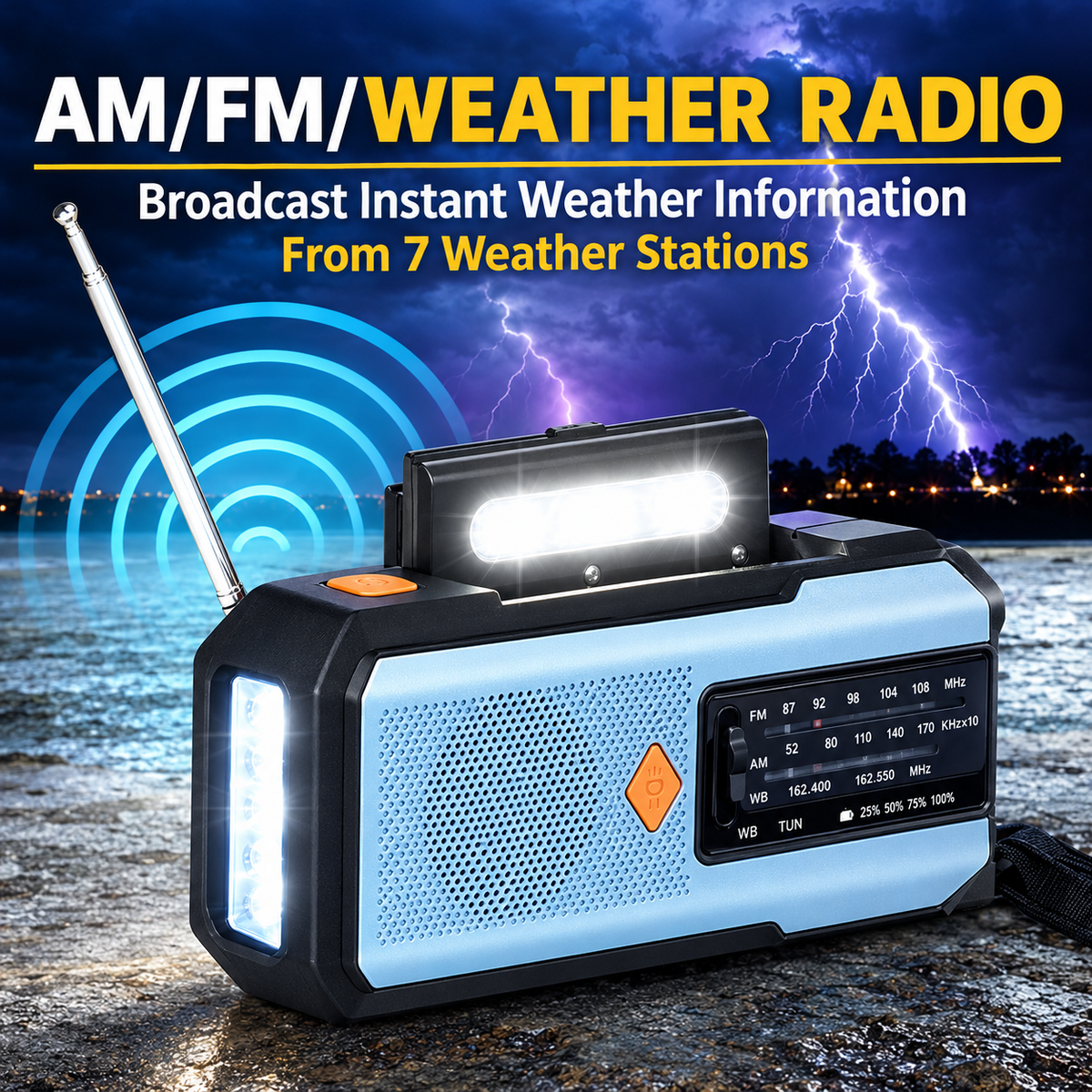 🔥 50% Off ✨Solar Hand-Crank Emergency Weather Radio