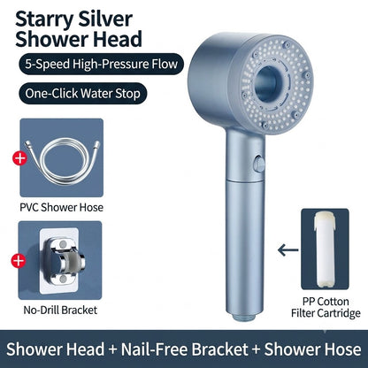 ✨50% OFF Today Only｜Premium Hollow‑Out Filter Shower Head