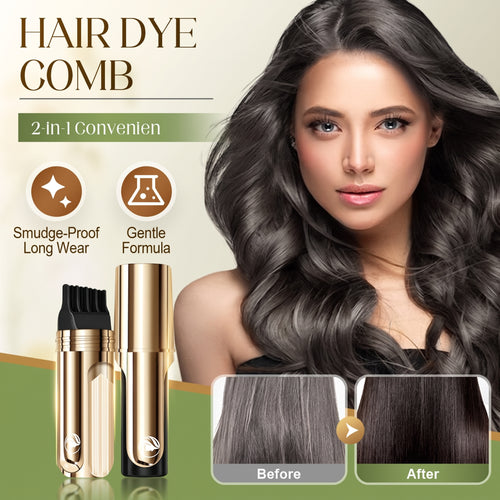 Convenient 2-in-1 Hair-Coloring Comb for Covering Gray Hair