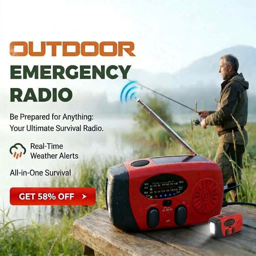 ⚡Limited-time 50%OFF🍛Multifunctional Portable Solar Emergency Radio – Power Bank, Hand Crank & Weather Alert for Outdoor & Crisis Preparedness