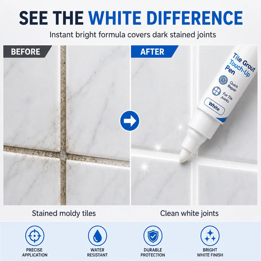 🧱 Limited-Time Buy 1, Get 1 Free 👉 White Tile Grout Repair Pen