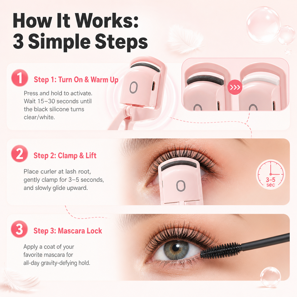 ⏳Buy one get one free for a limited time⏰Electric Eyelash Curler: Heats, Curls, and Sets in One Step