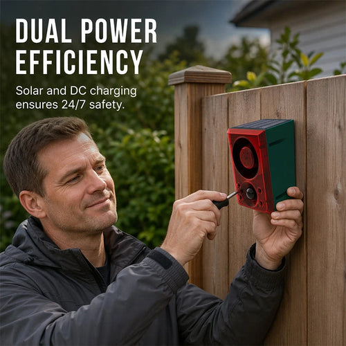 🚨 Limited-time half-price offer! 😱 Solar security light with motion-triggered alarm — waterproof and features a loud siren.